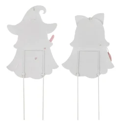 Set of 2 S/2 28"H Halloween Metal Ghosts Yard Stake