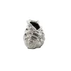 Set of 3 Silver Ceramic Coastal Shell Sculpture, 8", 7", 6"