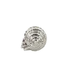 Set of 3 Silver Ceramic Coastal Shell Sculpture, 8