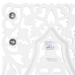 Set of 2 White Mango Wood Farmhouse Abstract Wall Decor, 16