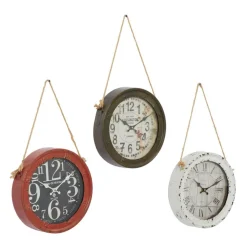 Set of 3 White Metal Vintage Wall Clock, 11
