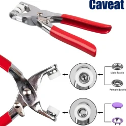 200 Set Snap Button Kit - 9.5mm 10 Colors Snaps for Fabric - Fastener Pliers & Snap Fastener Tool - 100 Hollow & 100 Solid - Suitable for DIY, Sewing, Crafting