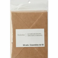 50 Sets of Kraft Flat Cards & Envelopes by Recollections™, 4.25" x 5.5"
