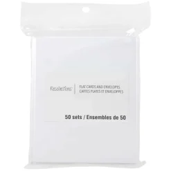 50 Sets of White Flat Cards & Envelopes by Recollections™, 4.25