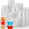 [120 Sets - 4 oz ] Portion Cups With Lids, Small Plastic Containers with Lids, Airtight and Stackable Souffle Cups,Shot Cups, Sauce Cups, Condiment Cups for Lunch, Party, Trips