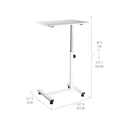 Seville Classics airLIFT Height Adjustable Mobile Rolling Laptop Cart Desk
