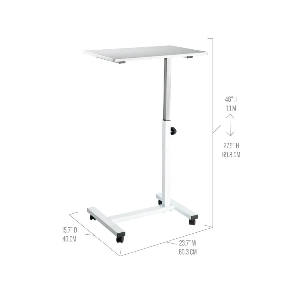 Seville Classics airLIFT Height Adjustable Mobile Rolling Laptop Cart Desk