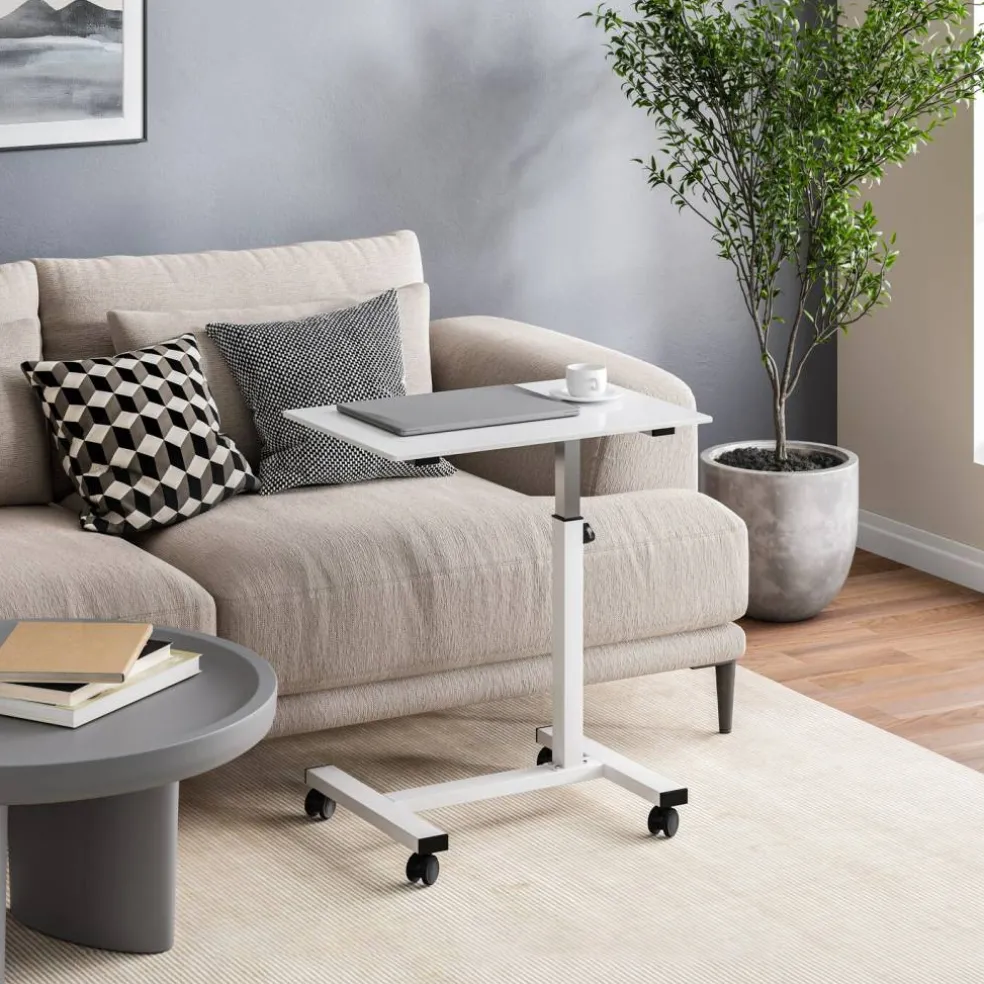 Seville Classics airLIFT Height Adjustable Mobile Rolling Laptop Cart Desk