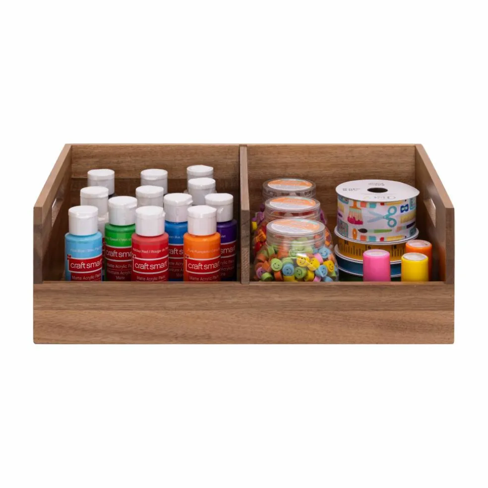 Seville Classics Large Acacia Desktop Organizer