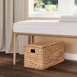 Seville Classics Large Water Hyacinth Bin with Lid