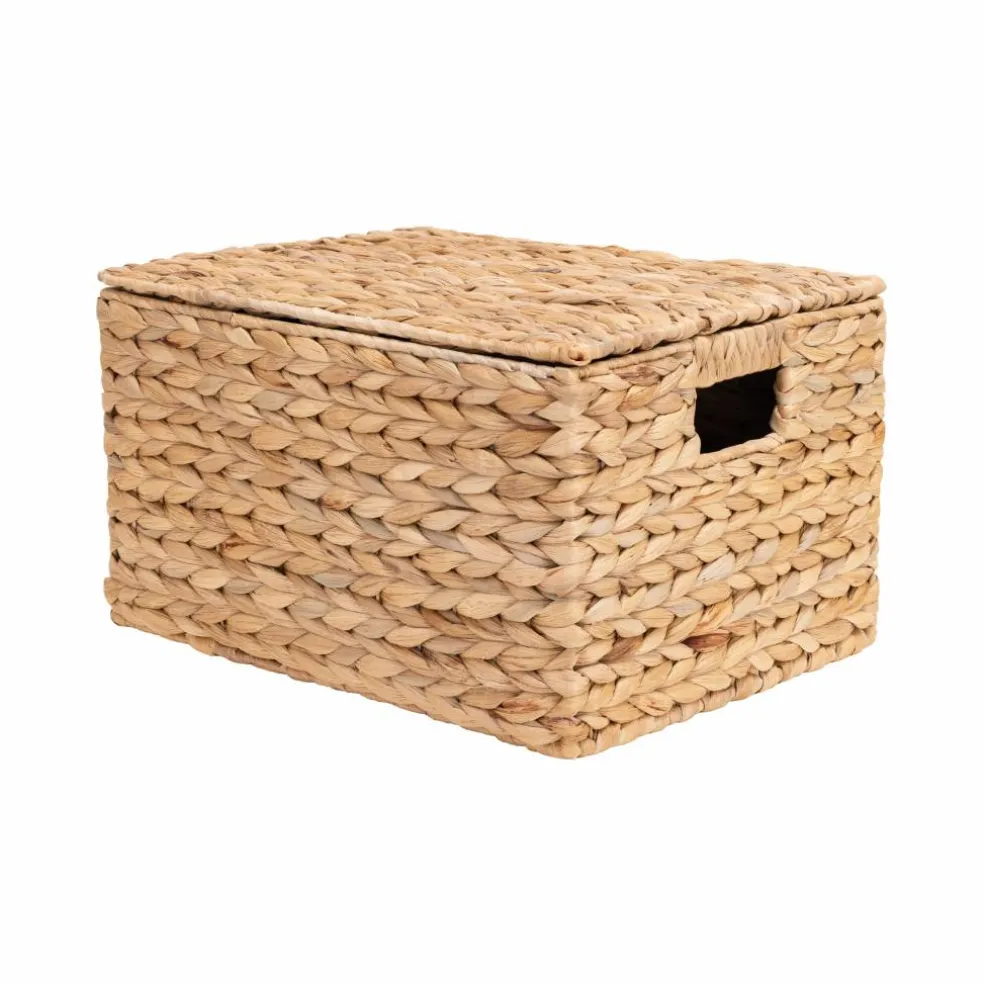 Seville Classics Medium Water Hyacinth Bin with Lid