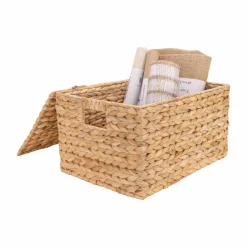 Seville Classics Medium Water Hyacinth Bin with Lid