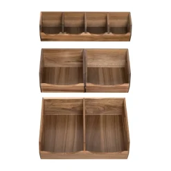 Seville Classics 4-Piece Stackable Acacia Bin Set