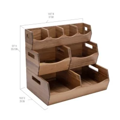 Seville Classics 4-Piece Stackable Acacia Bin Set