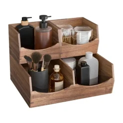 Seville Classics 4-Piece Stackable Acacia Bin Set