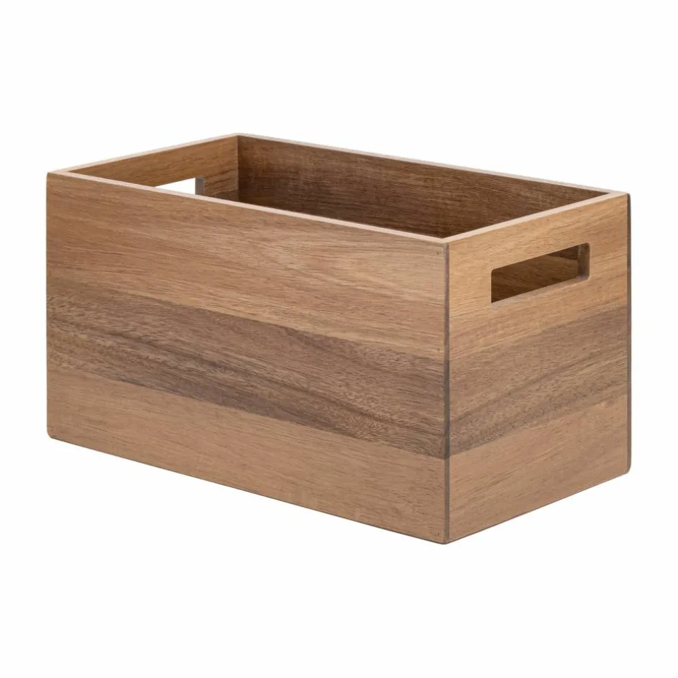Seville Classics Small Acacia Bin