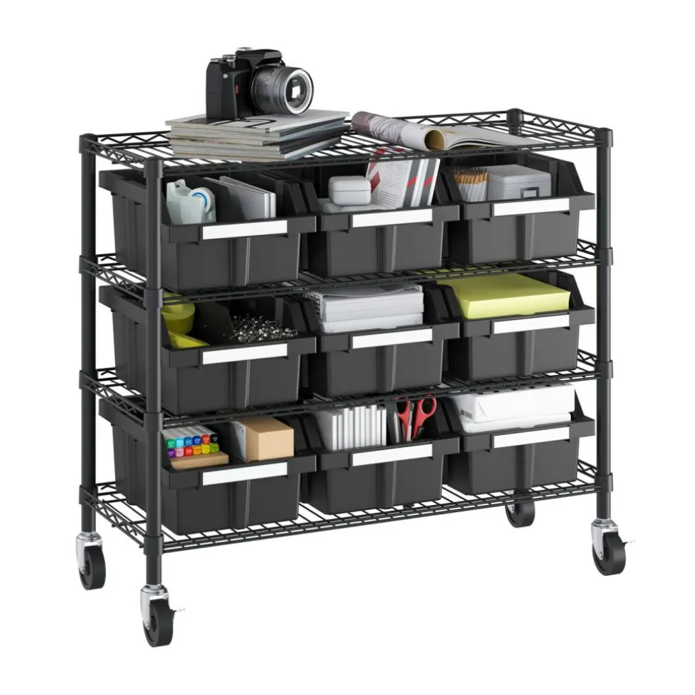 Seville Classics 4-Tier NSF 9-Bin Rack, 36" W x 14" D x 31" H