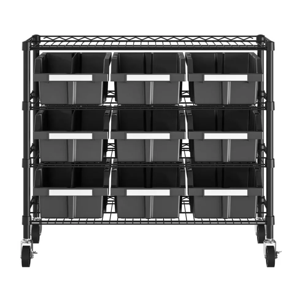 Seville Classics 4-Tier NSF 9-Bin Rack, 36" W x 14" D x 31" H