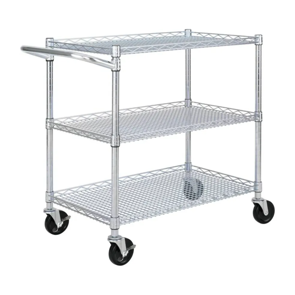 Seville Classics 3-Tier NSF Utility Cart, 35.9" W x 18" D x 32.2" H