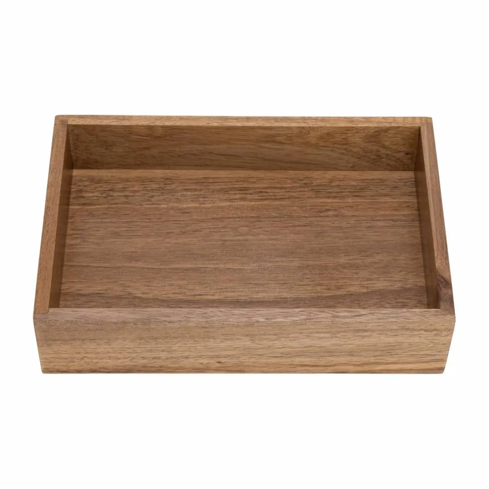 Seville Classics 9" x 6" x 2" Acacia Wood Drawer Organizer