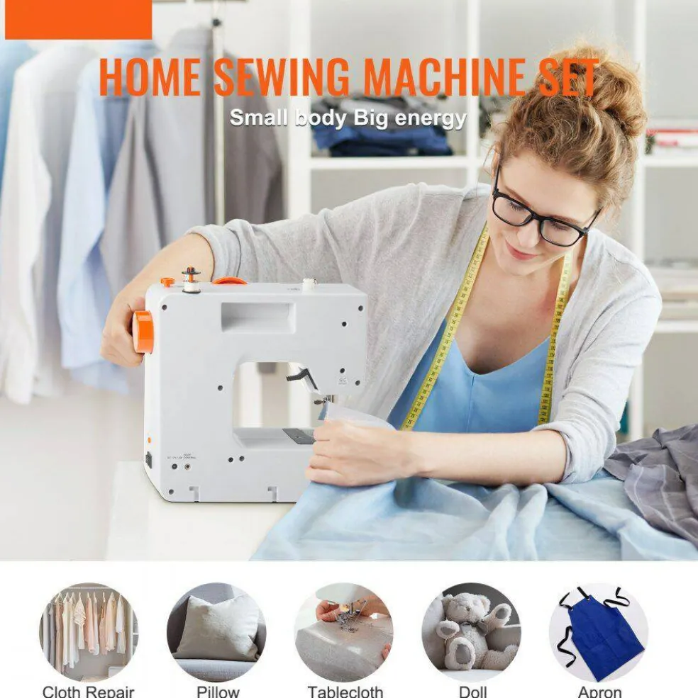 Sewing Machine 38 Stitch Portable With Extension Table Foot Pedal And Light For Beginners Home Sewing