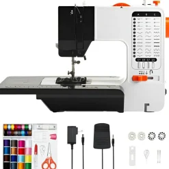 Sewing Machine 38 Stitch Portable With Extension Table Foot Pedal And Light For Beginners Home Sewing