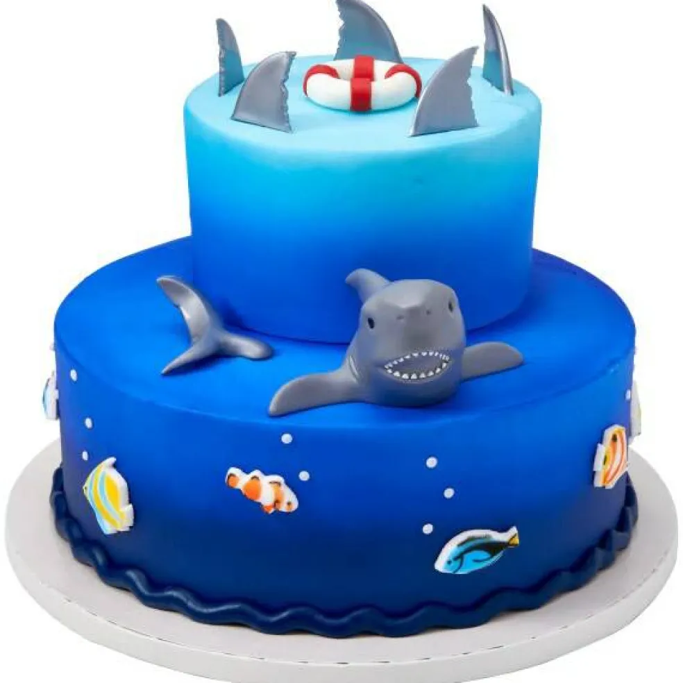 Shark Fins Cupcake Cake Decorating pics toppers 12 set