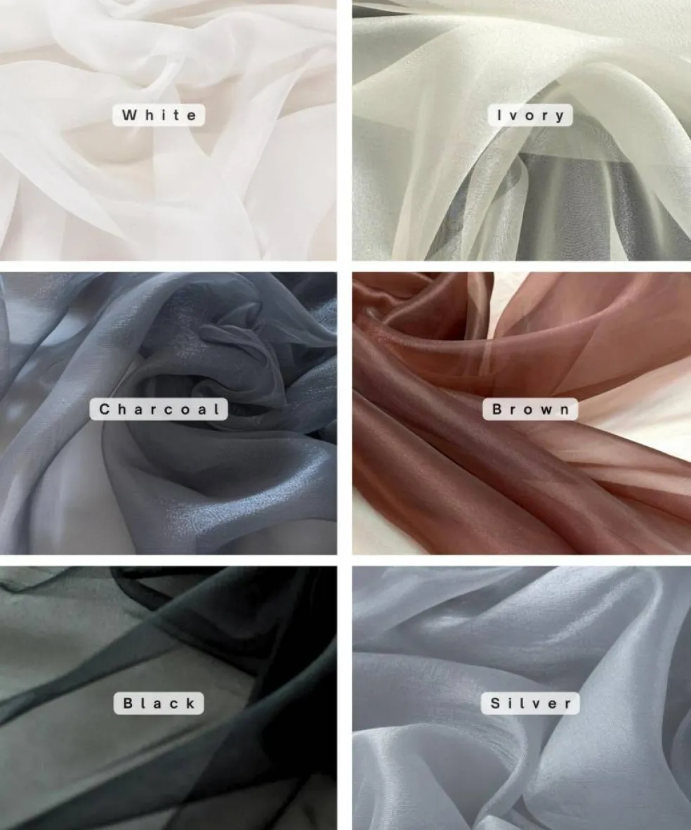 Sheer Organza Fabric by the Yard, 60" Wide, Organdy Fabric for Gowns & Decor