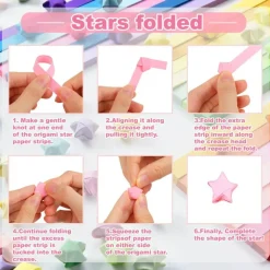 2060 Sheets Origami Paper - 27 Color Assortment, Double Sided Star Paper Strips for DIY Hand Art Crafts