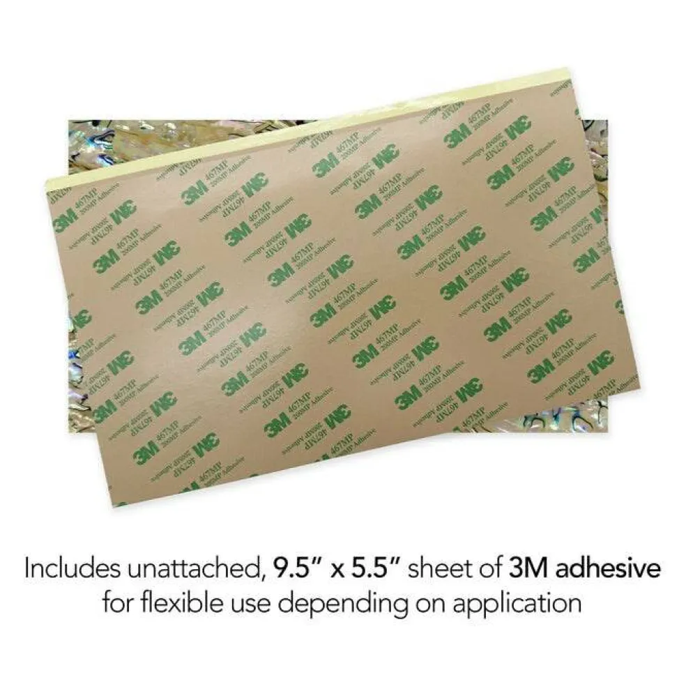 Shell Veneer, 5.5 x 9.5 inches | WMOP, BMOP, Abalone | Includes 3M Adhesive Sheet for Application, Great for Inlay Projects