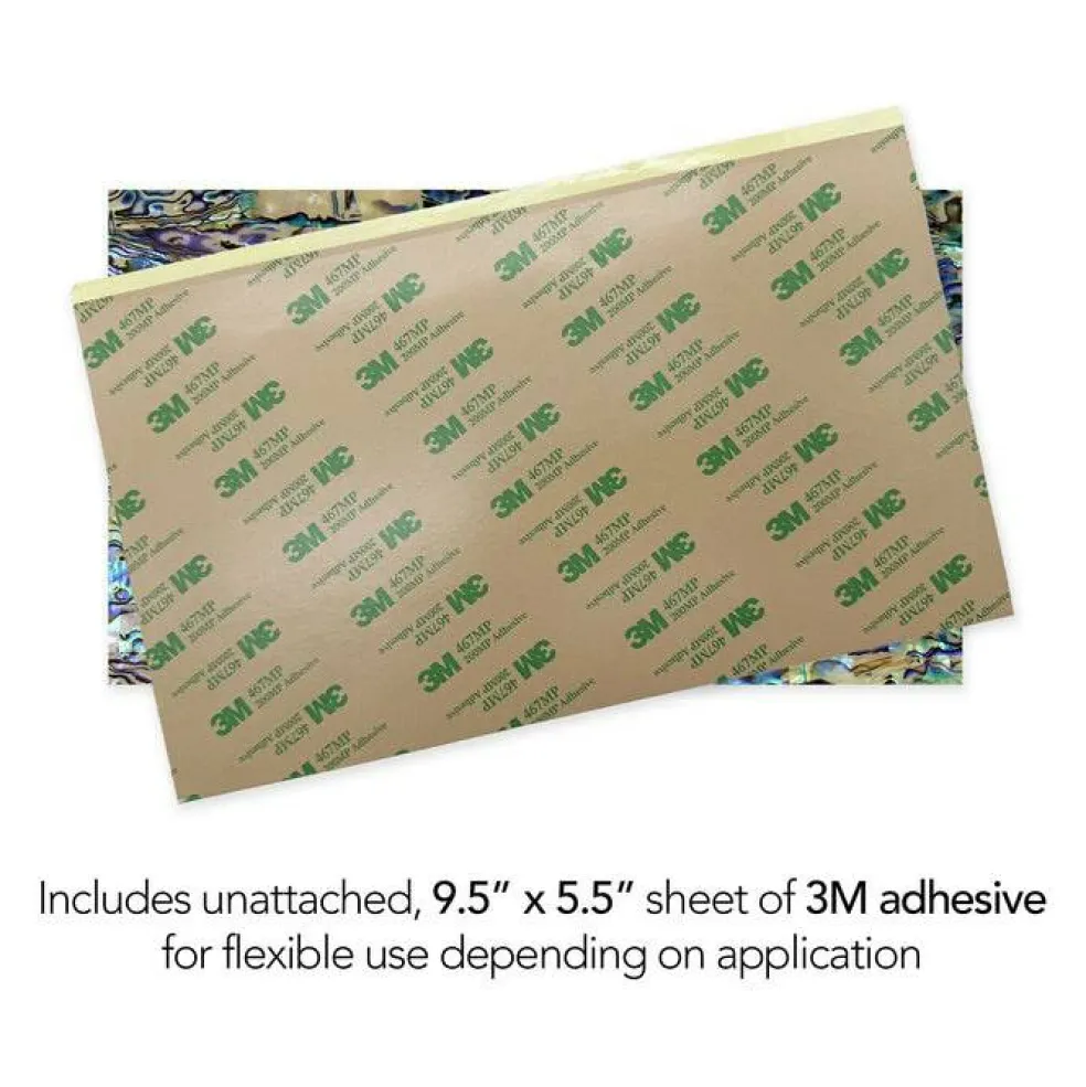 Shell Veneer, 5.5 x 9.5 inches | WMOP, BMOP, Abalone | Includes 3M Adhesive Sheet for Application, Great for Inlay Projects