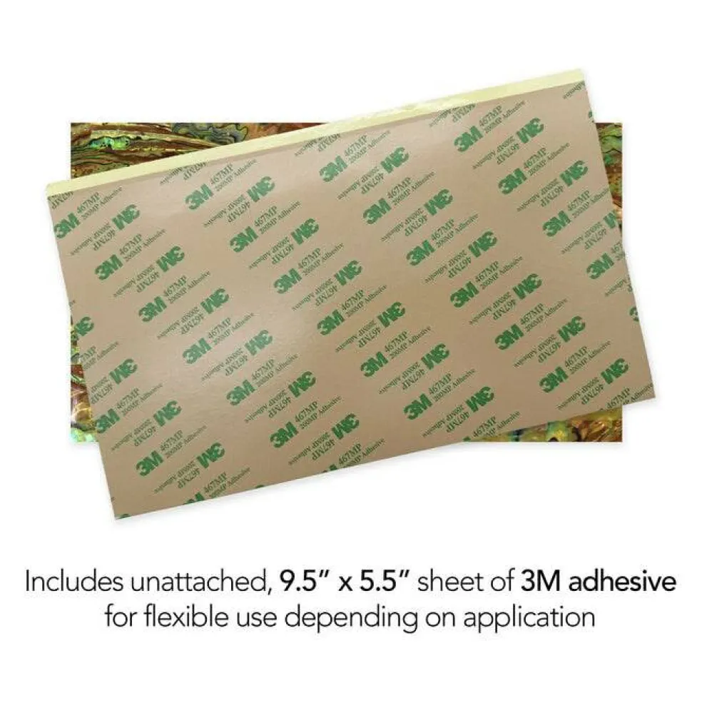 Shell Veneer, 5.5 x 9.5 inches | WMOP, BMOP, Abalone | Includes 3M Adhesive Sheet for Application, Great for Inlay Projects
