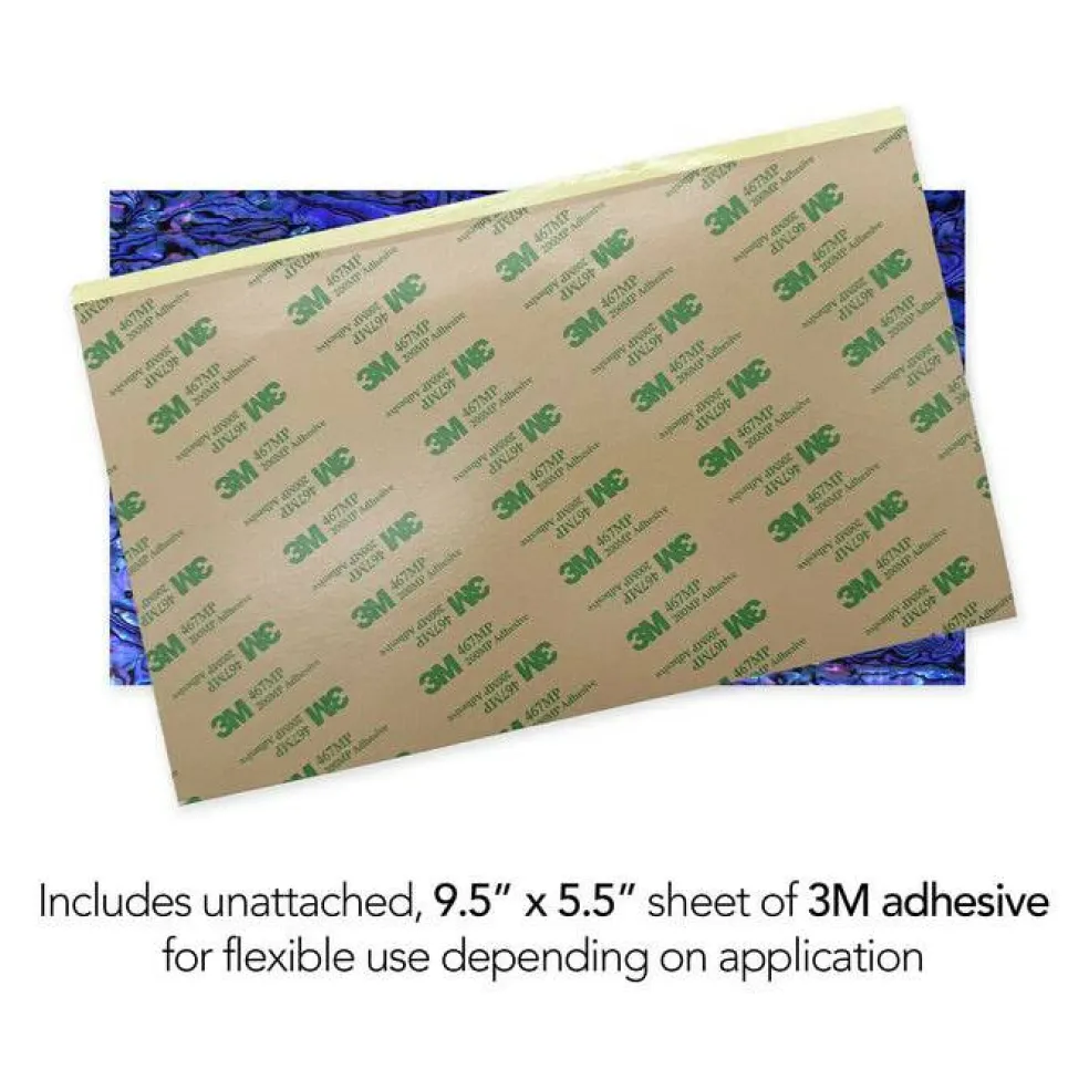 Shell Veneer, 5.5 x 9.5 inches | WMOP, BMOP, Abalone | Includes 3M Adhesive Sheet for Application, Great for Inlay Projects