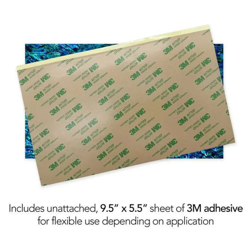 Shell Veneer, 5.5 x 9.5 inches | WMOP, BMOP, Abalone | Includes 3M Adhesive Sheet for Application, Great for Inlay Projects