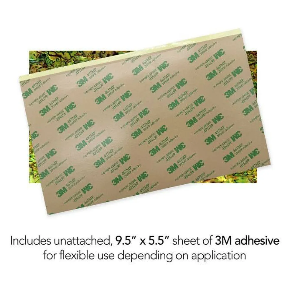 Shell Veneer, 5.5 x 9.5 inches | WMOP, BMOP, Abalone | Includes 3M Adhesive Sheet for Application, Great for Inlay Projects