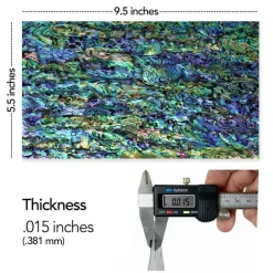 Shell Veneer, 5.5 x 9.5 inches | WMOP, BMOP, Abalone | Includes 3M Adhesive Sheet for Application, Great for Inlay Projects