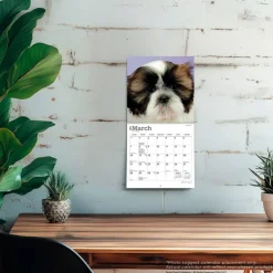 Shih Tzu Puppies | 2027 7 x 14 Inch (Hanging) Monthly Mini Wall Calendar