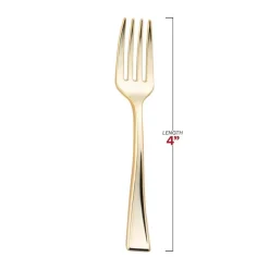 Shiny Metallic Gold Mini Plastic Disposable Tasting Forks (600 Forks)