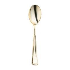 Shiny Metallic Gold Plastic Spoons (600 Spoons)