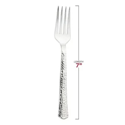Shiny Metallic Silver Hammered Plastic Forks (1000 Forks)