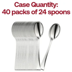 Shiny Metallic Silver Mini Plastic Disposable Tasting Spoons (960 Spoons)
