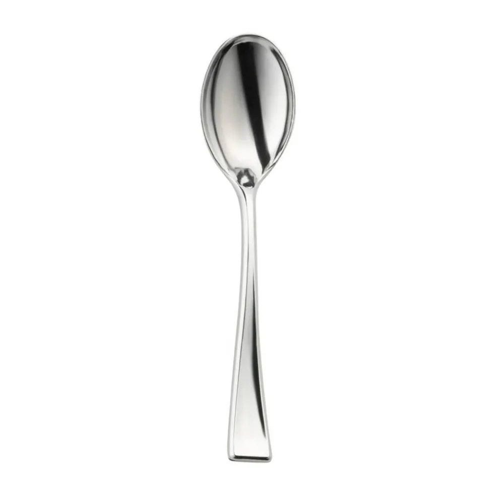 Shiny Metallic Silver Mini Plastic Disposable Tasting Spoons (960 Spoons)