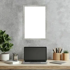Shiplap White Narrow Framed Dry Erase Magnetic Board