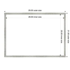 Shiplap White Narrow Framed Dry Erase Magnetic Board