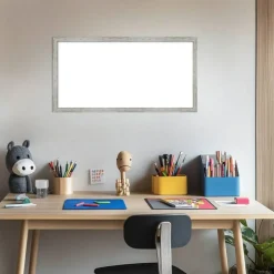 Shiplap White Narrow Framed Dry Erase Magnetic Board