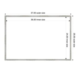 Shiplap White Narrow Framed Dry Erase Magnetic Board