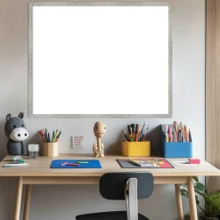 Shiplap White Narrow Framed Dry Erase Magnetic Board