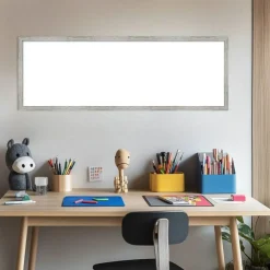 Shiplap White Narrow Framed Dry Erase Magnetic Board
