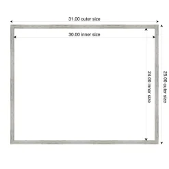 Shiplap White Narrow Framed Dry Erase Magnetic Board