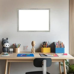 Shiplap White Narrow Framed Dry Erase Magnetic Board